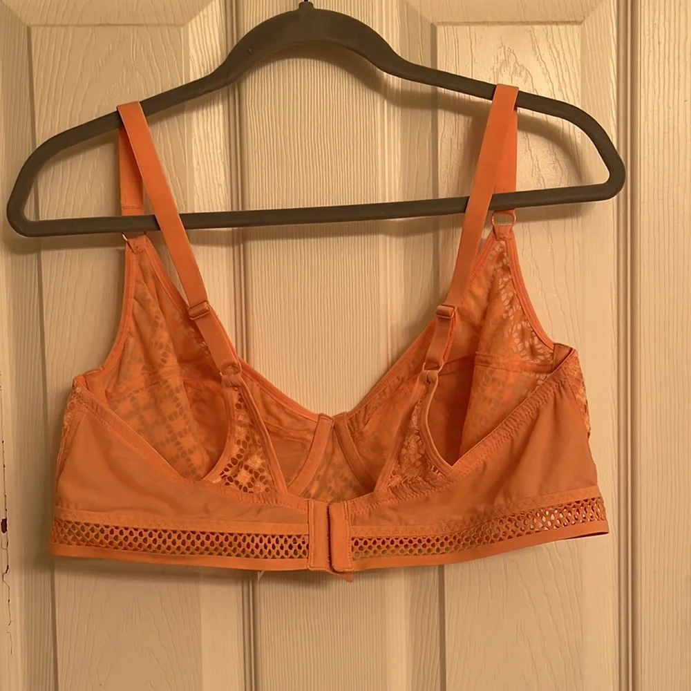Adore Me Tatum Coral Pink Unlined Sexy Underwire Bra Nylon Spandex Size 40DD